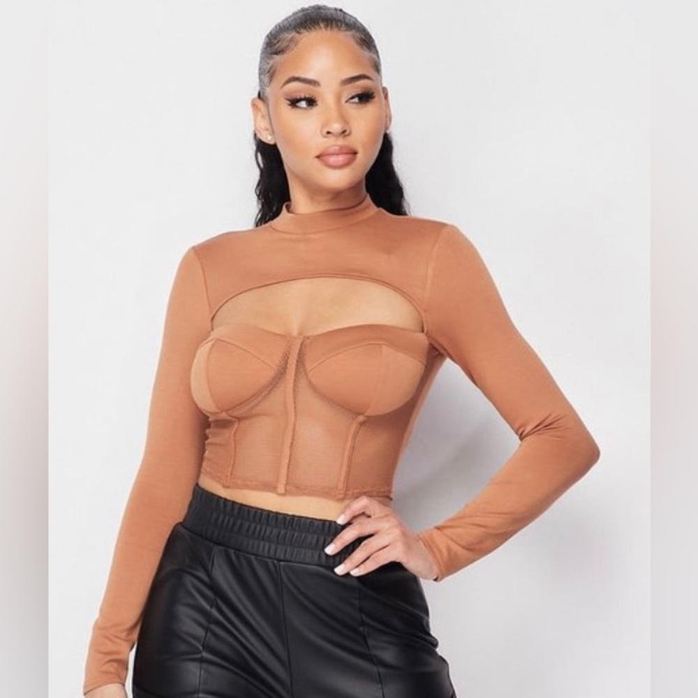 Camel crop top